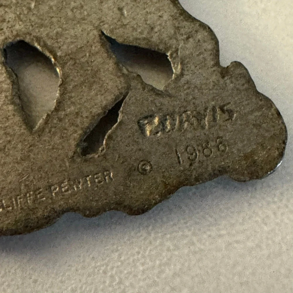 Vintage I Love Unicorns Pewter Keychain Cliffe Pewter Made in 1986, Novelty Gift